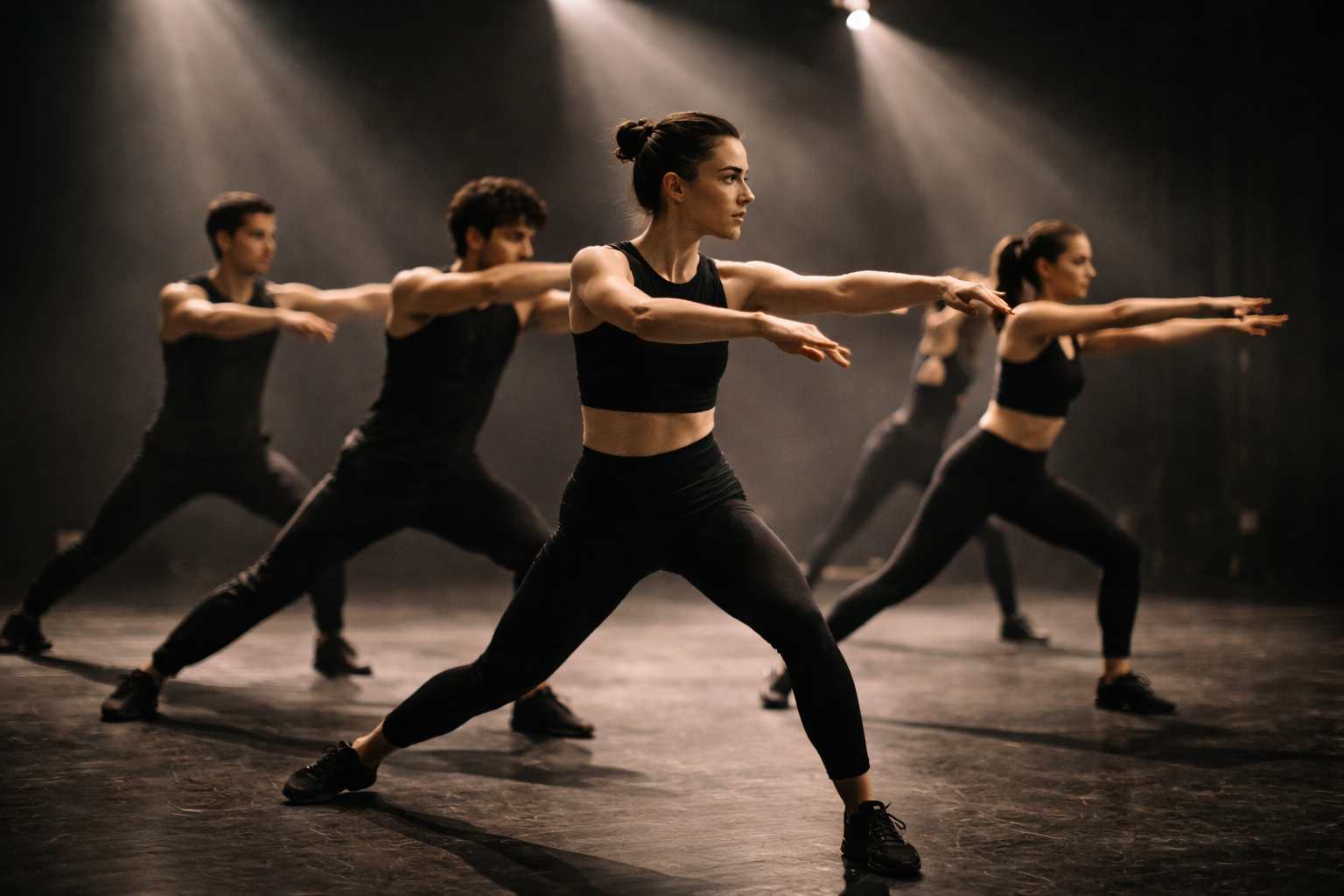 Dancers training and improving